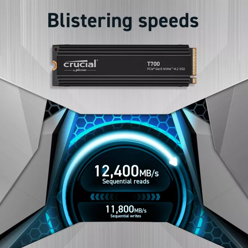 MICRON / CRUCIAL SSD - Crucial T700 - 2 TB - PCIe Gen5 x4 - M.2 2280 - chladič