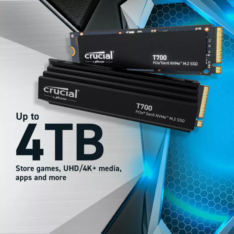 MICRON / CRUCIAL SSD - Crucial T700 - 2 TB - PCIe Gen5 x4 - M.2 2280 - chladič