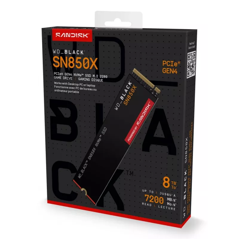 WESTERN DIGITAL SSD - WD_Black SN850X - 8TB - Pci-e Gen4 x4 - M.2 2280