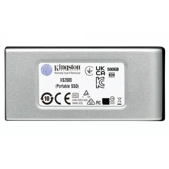 Kingston Technology 1000G PORTABLE SSD XS2000, 1 TB, USB Type-C, 3.2 Gen 2 (3.1 Gen 2), 2000 MB/s, čierna, strieborná