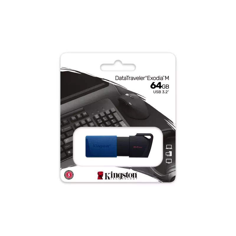 Kingston Technology DataTraveler 64GB USB3.2 Gen 1 Exodia M (čierna + modrá)