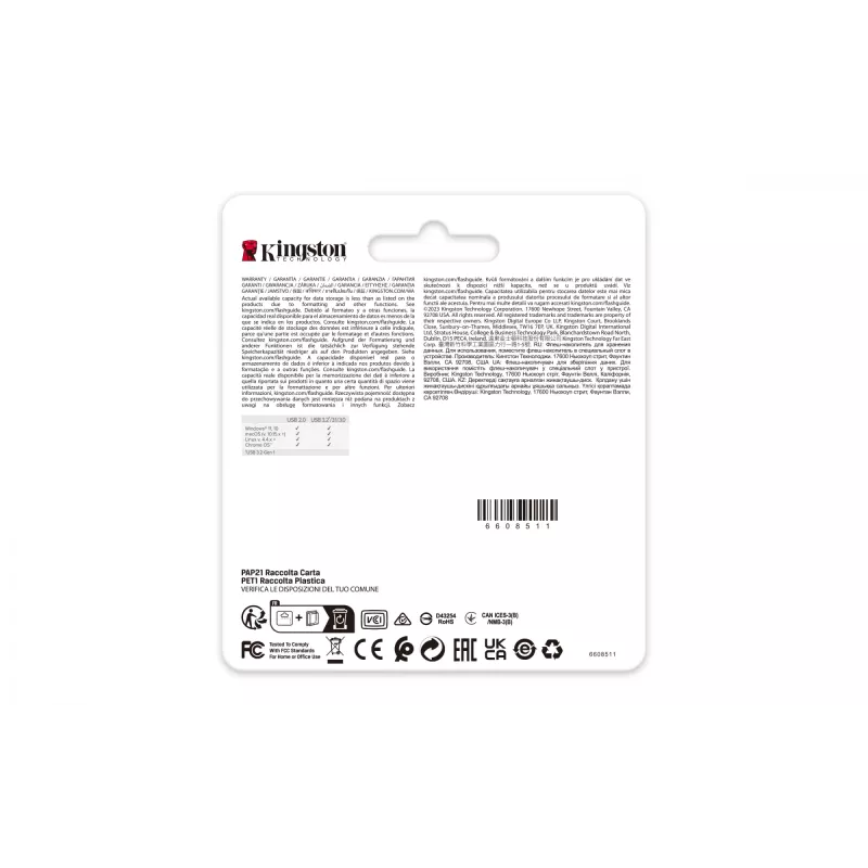 Kingston Technology DataTraveler 128GB 220MB/s kovový USB 3.2 Gen 1 SE9 G3