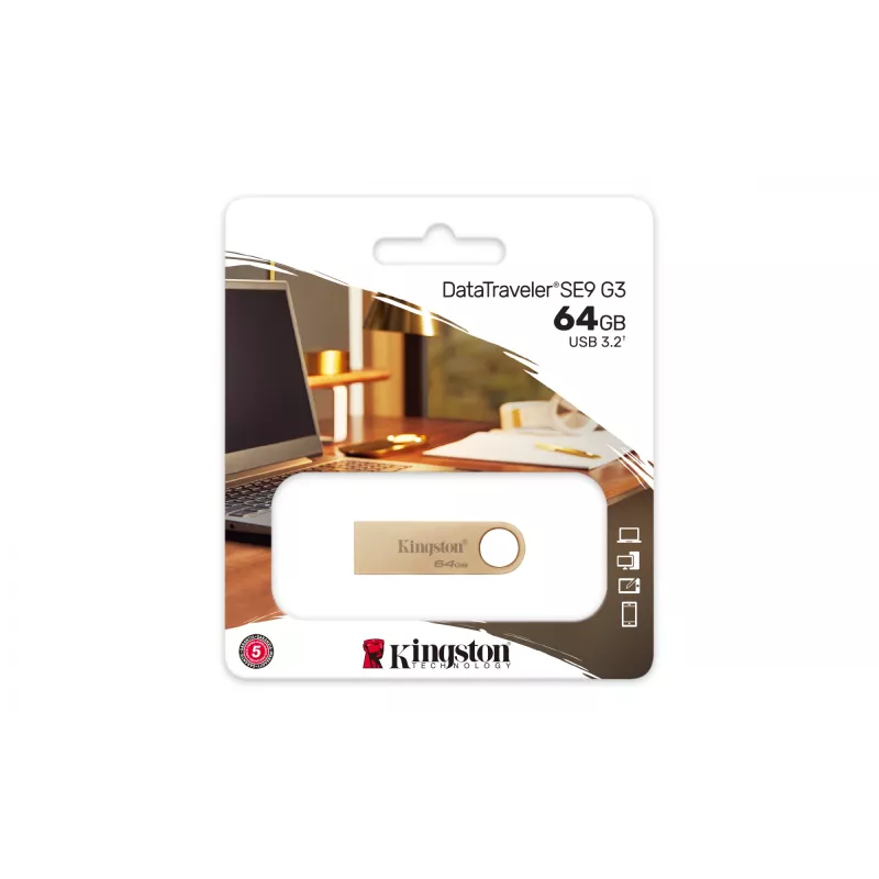 Kingston Technology DataTraveler 64GB 220MB/s kovový USB 3.2 Gen 1 SE9 G3