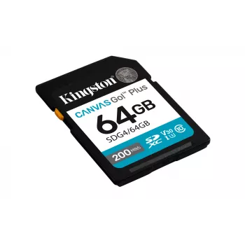 Kingston Technology Canvas Go! Plus 64GB SDXC Canvas Go Plus Gen4 200MB/s C10 UHS-I U3 V30
