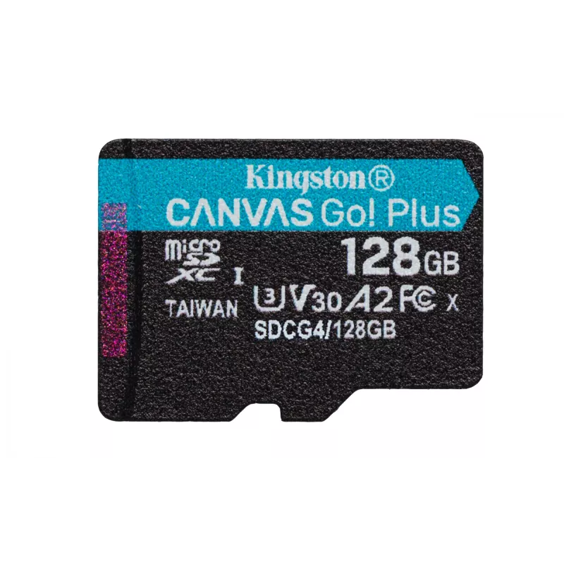 Kingston Technology 128 GB microSDXC Canvas Go Plus Gen4 200 MB/s A2 U3 V30 karta + adaptér