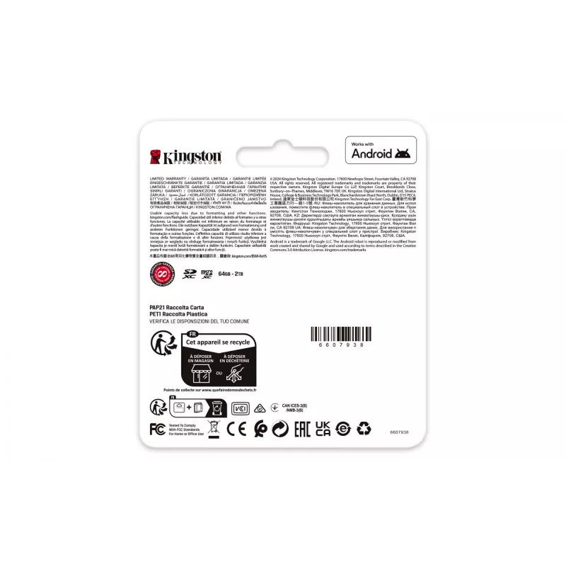 Kingston Technology 128 GB microSDXC Canvas Go Plus Gen4 200 MB/s A2 U3 V30 karta + adaptér