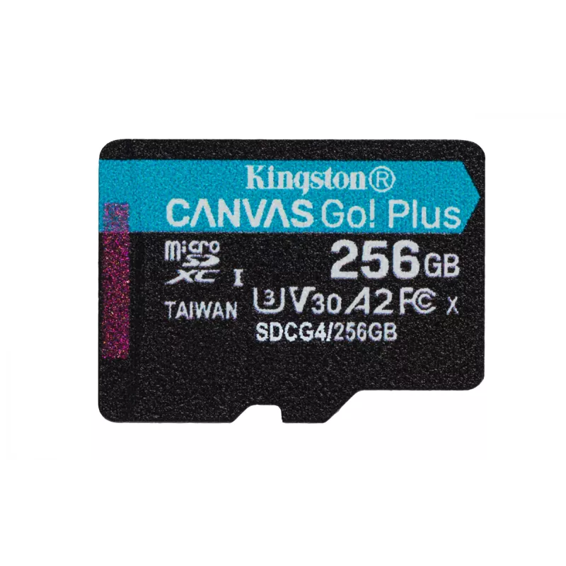 Kingston Technology 256GB microSDXC Canvas Go Plus Gen4 200MB/s A2 U3 V30 karta + adaptér