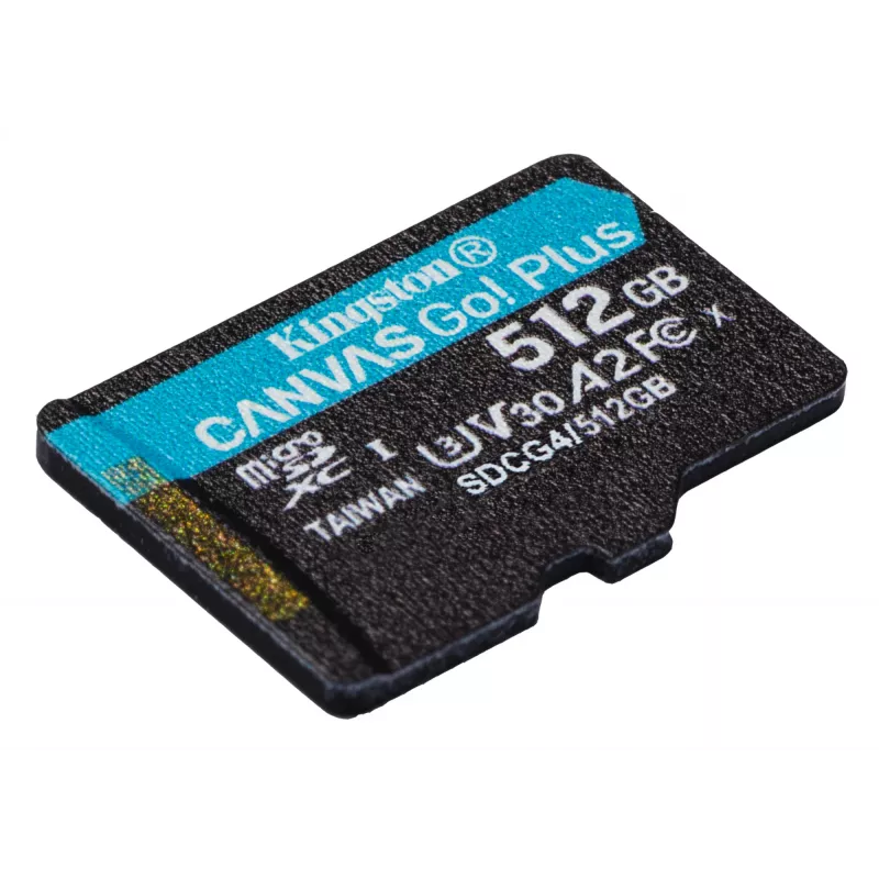Kingston Technology 512GB microSDXC Canvas Go Plus Gen4 200MB/s A2 U3 V30 karta + adaptér