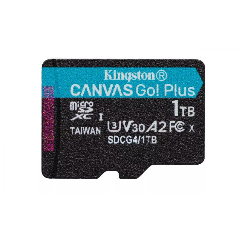 Kingston Technology 1TB microSDXC Canvas Go Plus Gen4 200MB/s A2 U3 V30 karta + adaptér