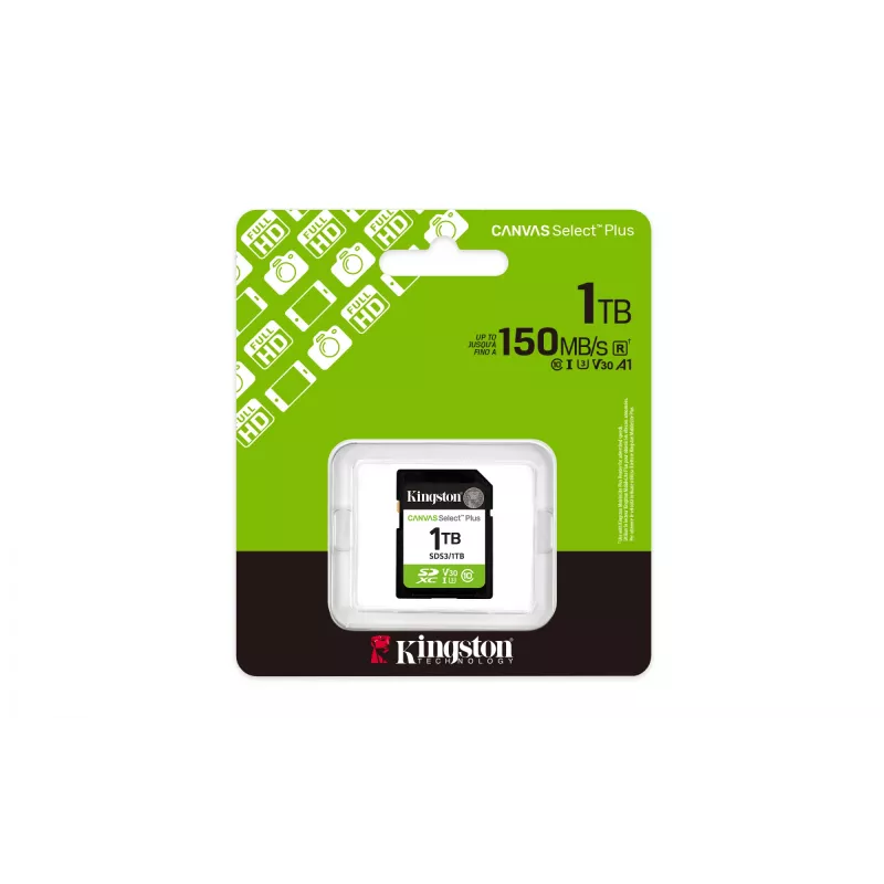 SD pamäťová karta KINGSTON Canvas Select Plus Gen3 1TB SDXC UHS-I V30 U3 Class 10, 150 MB/s