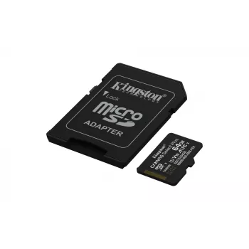 Kingston Technology 64GB microSDXC Canvas Select Plus Gen3 100MB/s A1 karta + adaptér