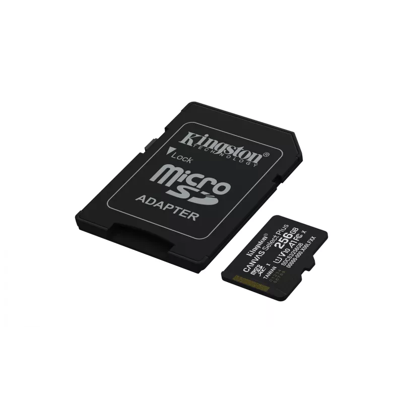 MicroSDXC pamäťová karta KINGSTON 256 GB UHS‑I Canvas Select Plus Gen3, Class 10, 150 MB/s, A1, V10