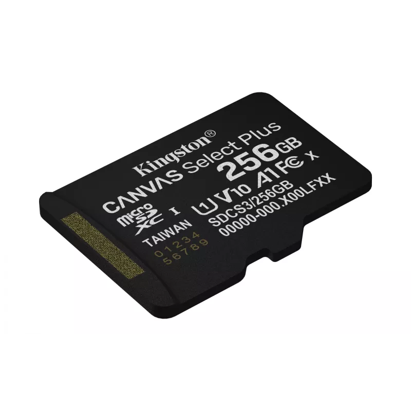 MicroSDXC pamäťová karta KINGSTON 256 GB UHS‑I Canvas Select Plus Gen3, Class 10, 150 MB/s, A1, V10