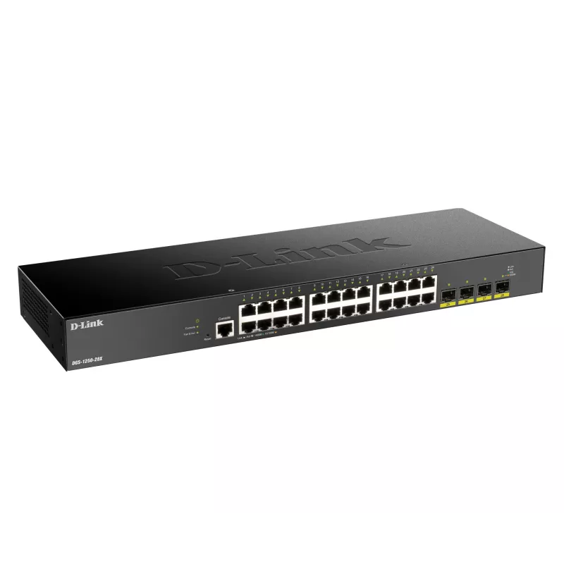 D-Link 24-portový Gigabit Smart Managed Switch s 4x 10G SFP+, Managed, L3, Gigabit Ethernet (10/100/1000), Full Duplex, Rack montáž
