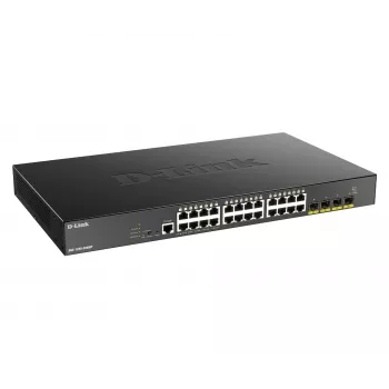 D-Link 24-portový Gigabit PoE Smart Managed Switch s 4x 10G SFP+, 370 Watt