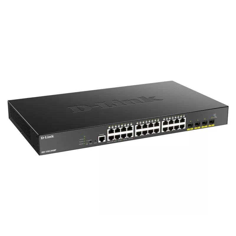 D-Link 24-portový Gigabit PoE Smart Managed Switch s 4x 10G SFP+, 370 Watt