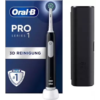 Oral-B Pro 1 Cross Action rotačno-oscilačná zubná kefka pre dospelých, čierna