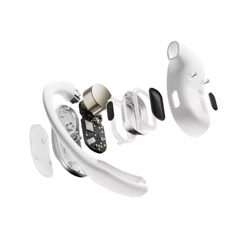 SHOKZ OpenFit Air, biela, headset, bezdrôtový, ušný háčik, hovory / hudba / šport / každodenné použitie, Bluetooth, biela