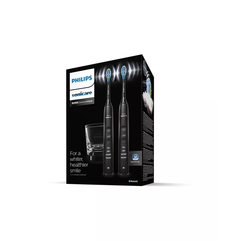 Philips Sonicare DiamondClean 9000 HX9914/54 súprava sonických elektrických zubných kefiek, 2 rukoväte, 2 kefkové hlavice, 4 režimy, čierna