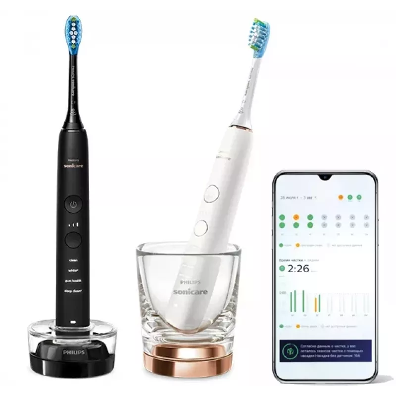 Zubná kefka Philips HX9914/57 DiamondClean 9000 balenie 2 ks čierna/biela