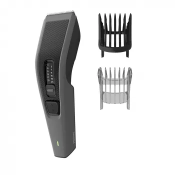 Philips Hairclipper Series 3000 HC3525/15 strihač vlasov, samoostriace kovové čepele, 0,5 – 23 mm, 13 nastavení dĺžky, čepeľ 41 mm, sieť/batéria, 45 min, čierny/sivý