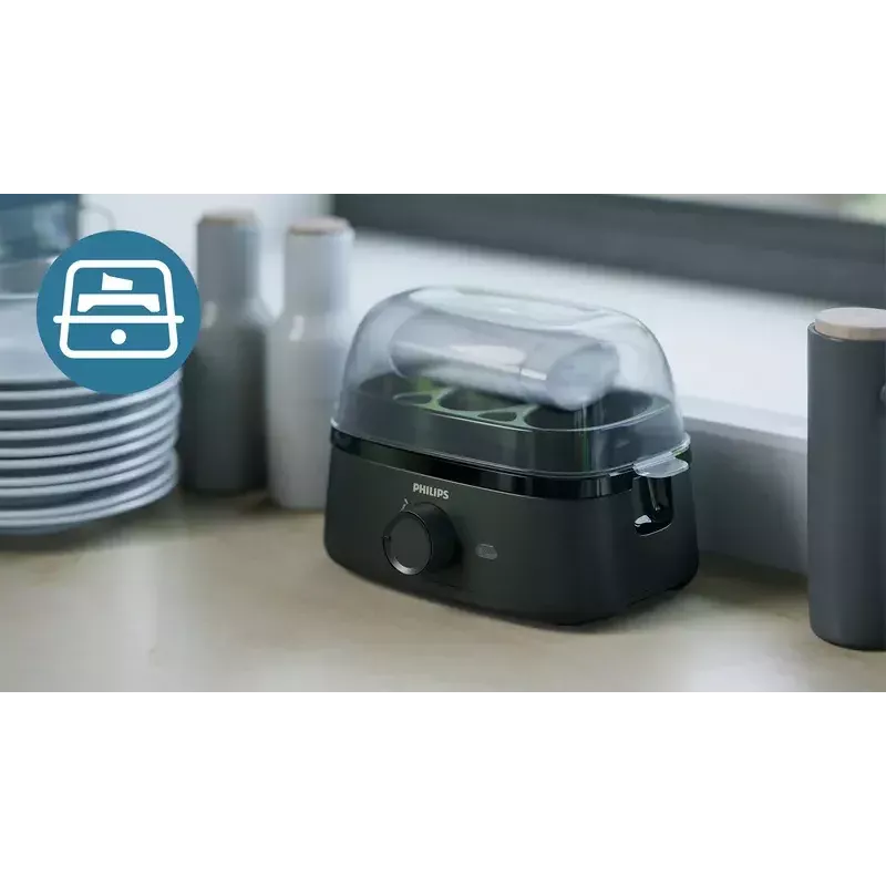 Varič vajec Philips 3000 series HD9137/90 kapacita 6 vajec čierna