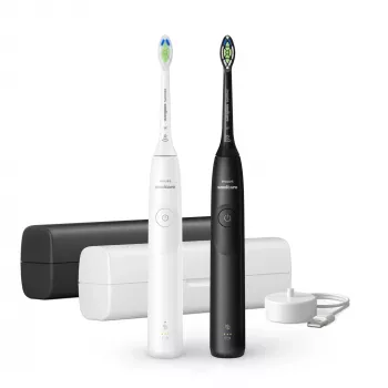 Philips Sonicare Series 5300 HX7109/01 nabíjateľná sonická zubná kefka, 2 rukoväte, 2 hlavice, 62 000 pohybov/min., 2 rýchlosti, cestovné puzdro