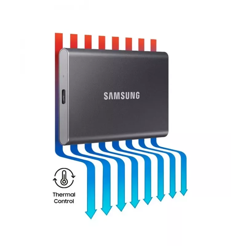 Externý SSD Samsung T7 Portable 1 TB, USB-C 3.2 Gen 2, NVMe, AES-256 hardvérové šifrovanie, modrá