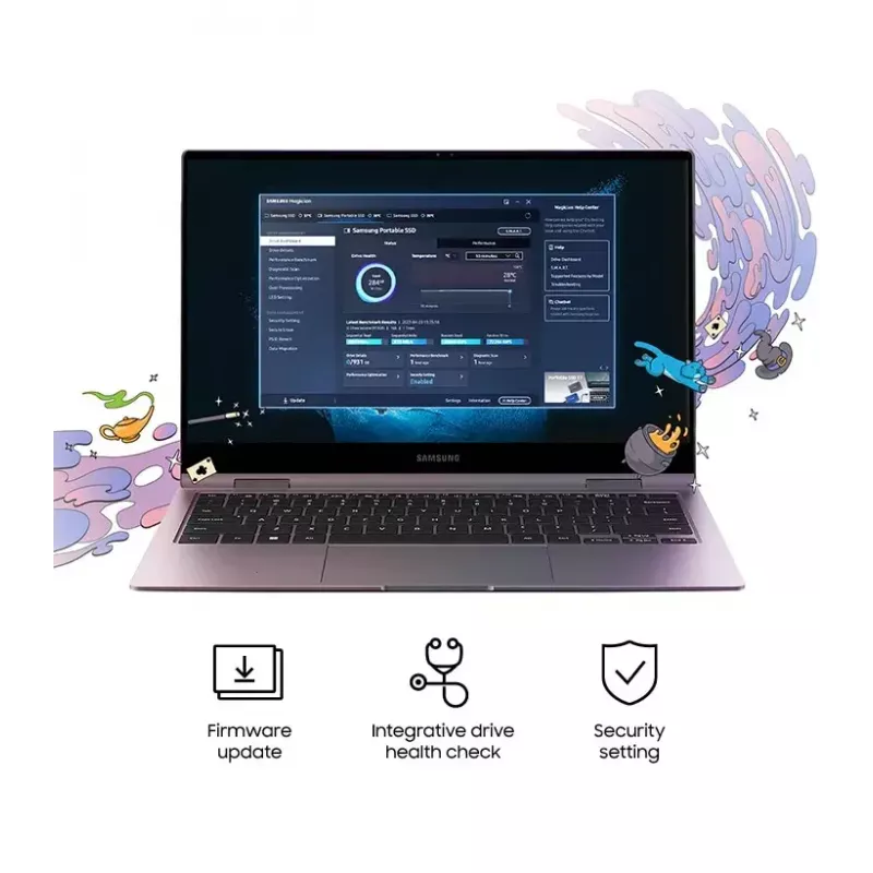 Externý SSD Samsung T7 Portable 1 TB, USB-C 3.2 Gen 2, NVMe, AES-256 hardvérové šifrovanie, modrá