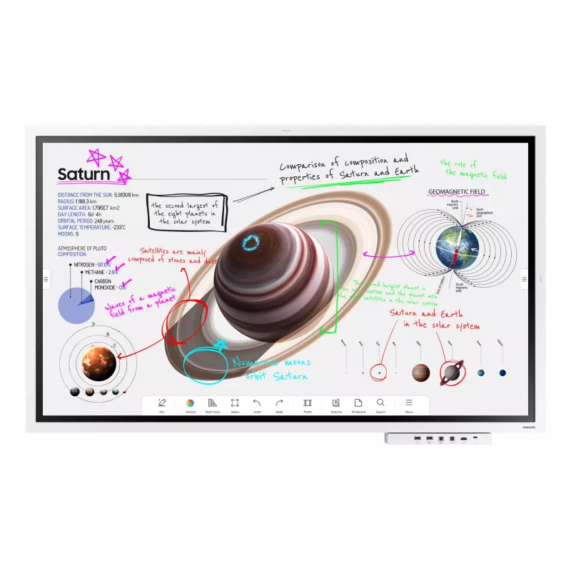 Samsung WM65B interaktívna tabuľa 165,1 cm (65 inch) 3840 x 2160 pixelov dotyková obrazovka sivá, biela