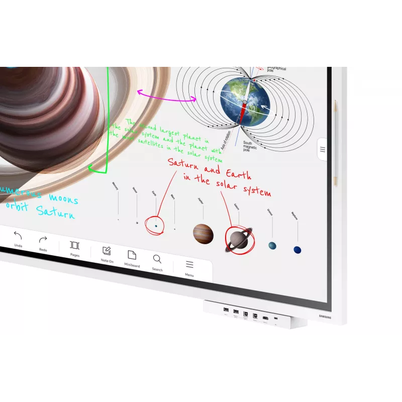 Samsung WM65B interaktívna tabuľa 165,1 cm (65 inch) 3840 x 2160 pixelov dotyková obrazovka sivá, biela