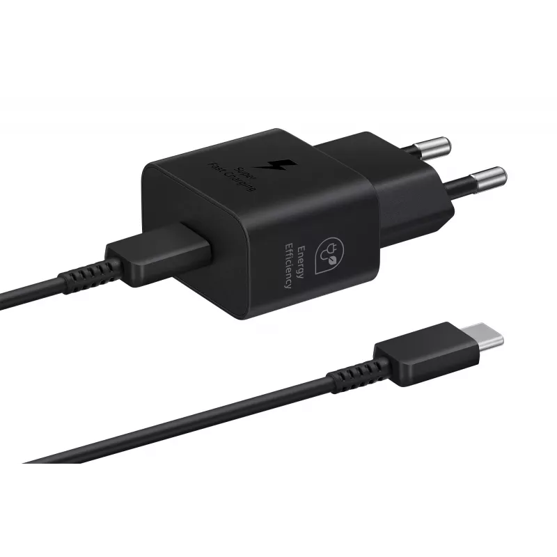 Nabíjačka Samsung EP-T2510 25W USB‑C do interiéru, rýchle nabíjanie, čierna, 1 m kábel