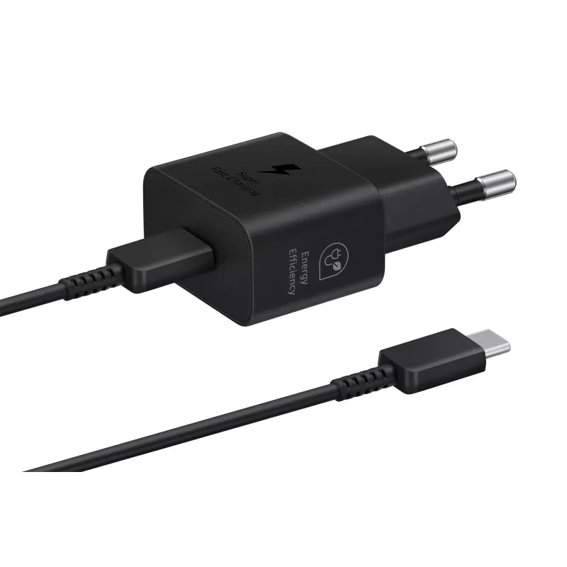 Nabíjačka Samsung EP-T2510 25W USB‑C do interiéru, rýchle nabíjanie, čierna, 1 m kábel