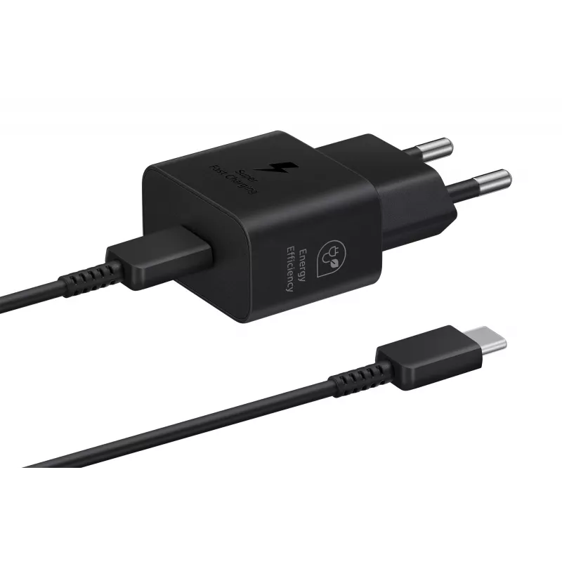 Nabíjačka Samsung EP-T2510 25W USB‑C do interiéru, rýchle nabíjanie, čierna, 1 m kábel