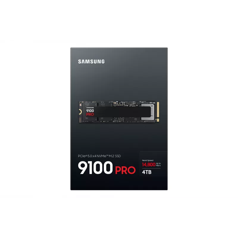 SSD M.2 Samsung 9100 PRO 4 TB PCIe 5.0 NVMe — 2280, čítanie 14800 MB/s, zápis 13400 MB/s, V-NAND TLC