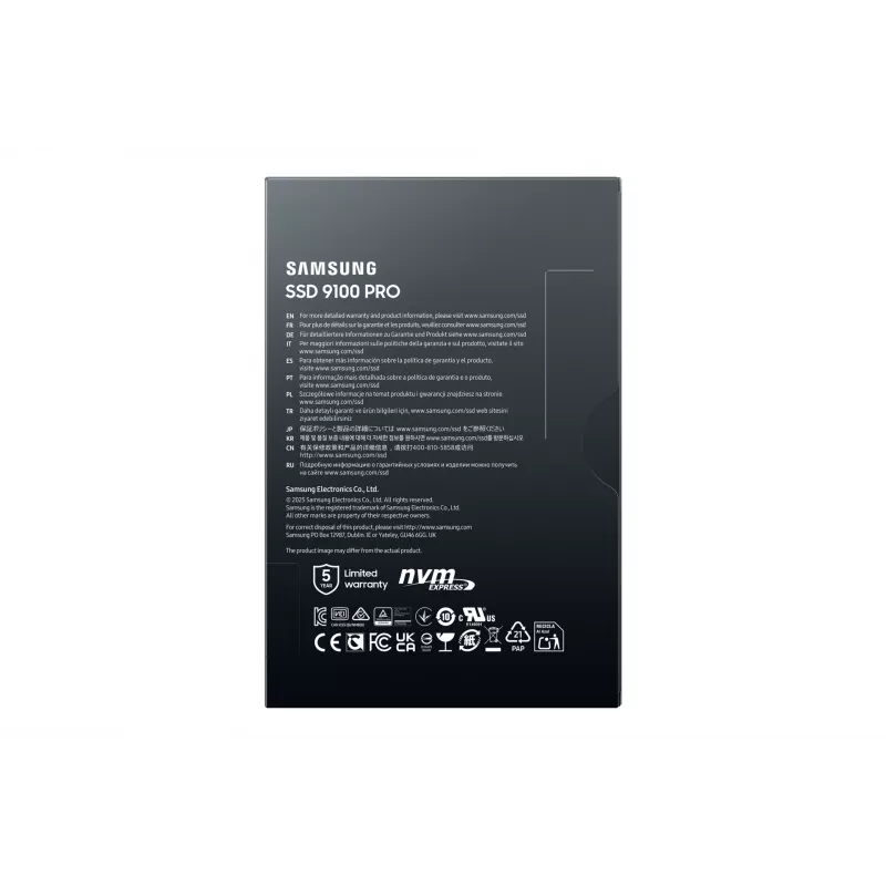 SSD M.2 Samsung 9100 PRO 4 TB PCIe 5.0 NVMe — 2280, čítanie 14800 MB/s, zápis 13400 MB/s, V-NAND TLC