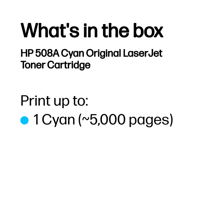 HP 508A azúrová originálna LaserJet tonerová kazeta, 5000 strán, azúrová, 1 kus