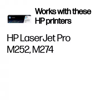 HP 201A azúrová originálna LaserJet tonerová kazeta. Výdrž farebného tonera: 1330 strán, tlačové farby: azúrová, množstvo v balení: 1 kus