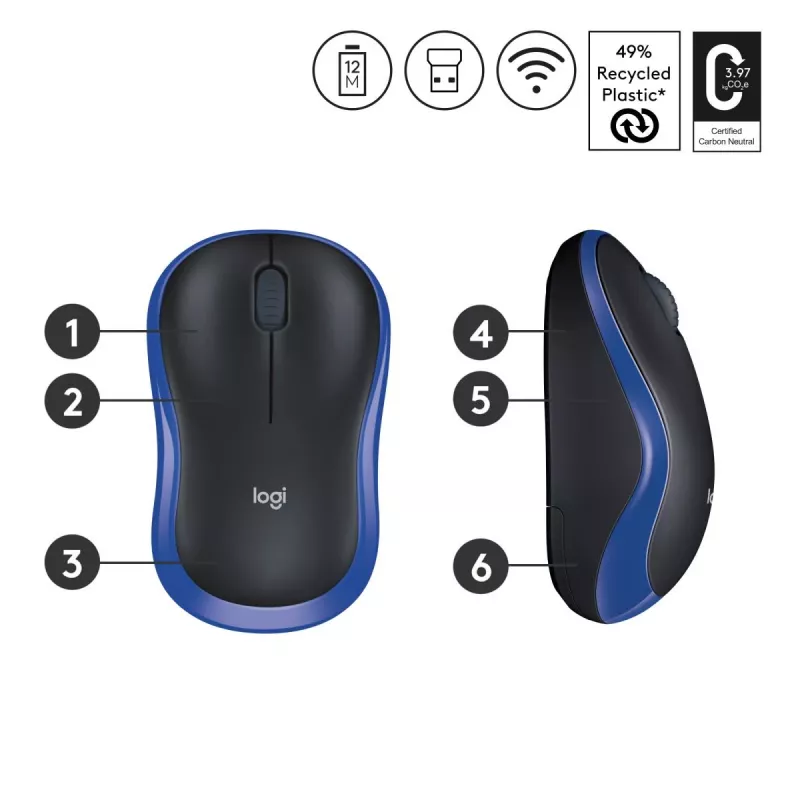 Logitech Wireless Mouse modrá 910-002239