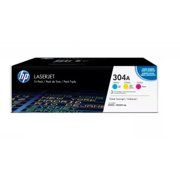 HP 304A 3-bal. azúrová/purpurová/žltá originálne LaserJet tonerové kazety
