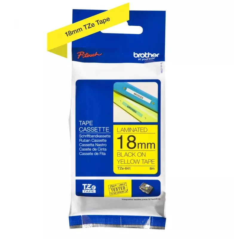 Popisovacia páska Brother TZe641 18mm čierna na žltej
