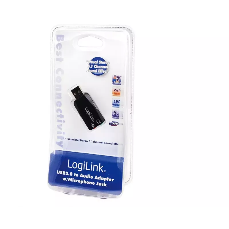 USB zvuková karta LOGILINK UA0053 — USB rozhranie, 5.1-kanálový audio výstup