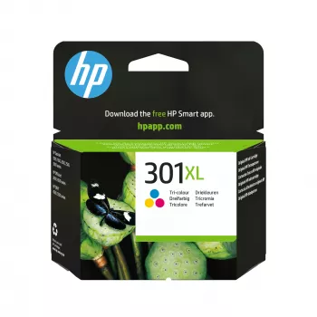 HP 301XL originálna atramentová kazeta, 3-farebná, vysoká výťažnosť, azúrová, purpurová, žltá, 1 kus, 300 strán