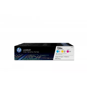 HP 126A 3-balík azúrová/ purpurová/žltá originálne LaserJet tonerové kazety