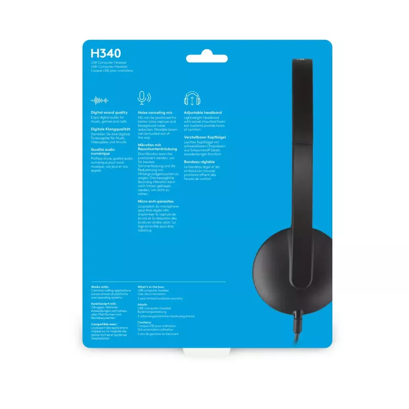 LOGITECH H340 - USB - headset - čierna