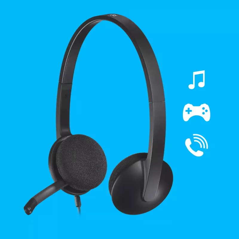 LOGITECH H340 - USB - headset - čierna