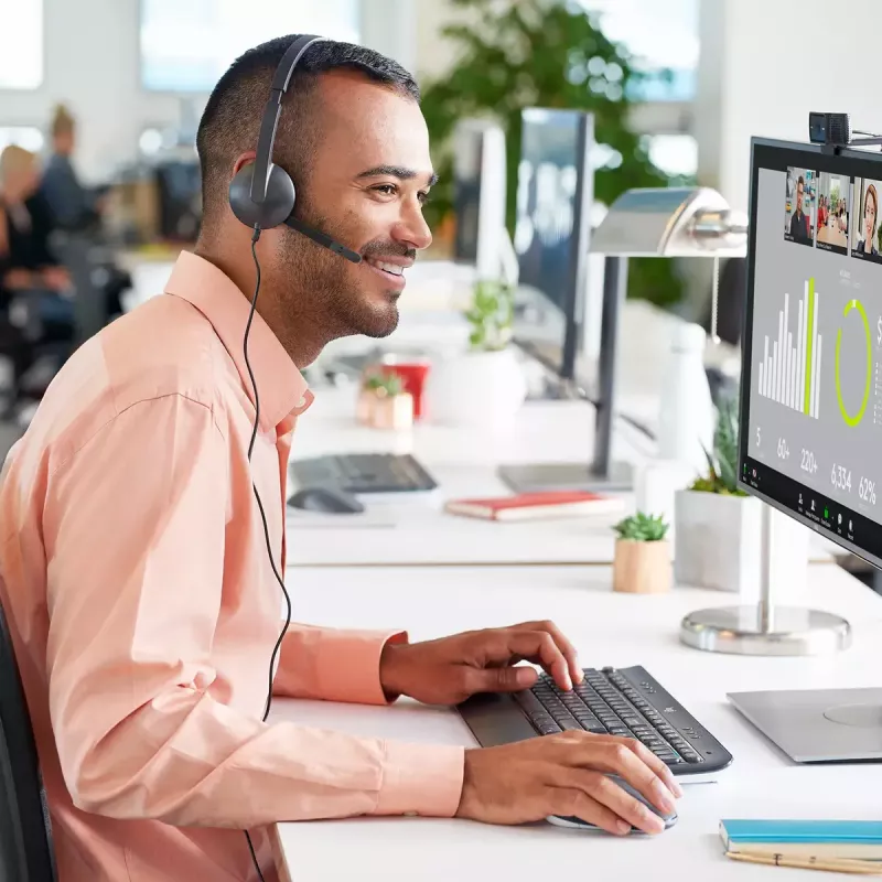 LOGITECH H340 - USB - headset - čierna