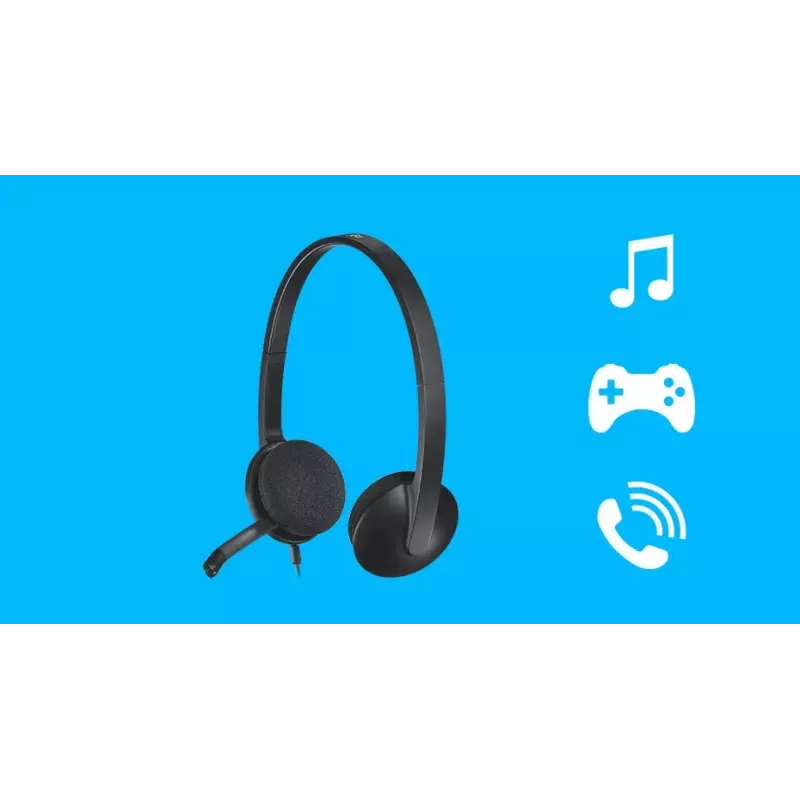 LOGITECH H340 - USB - headset - čierna