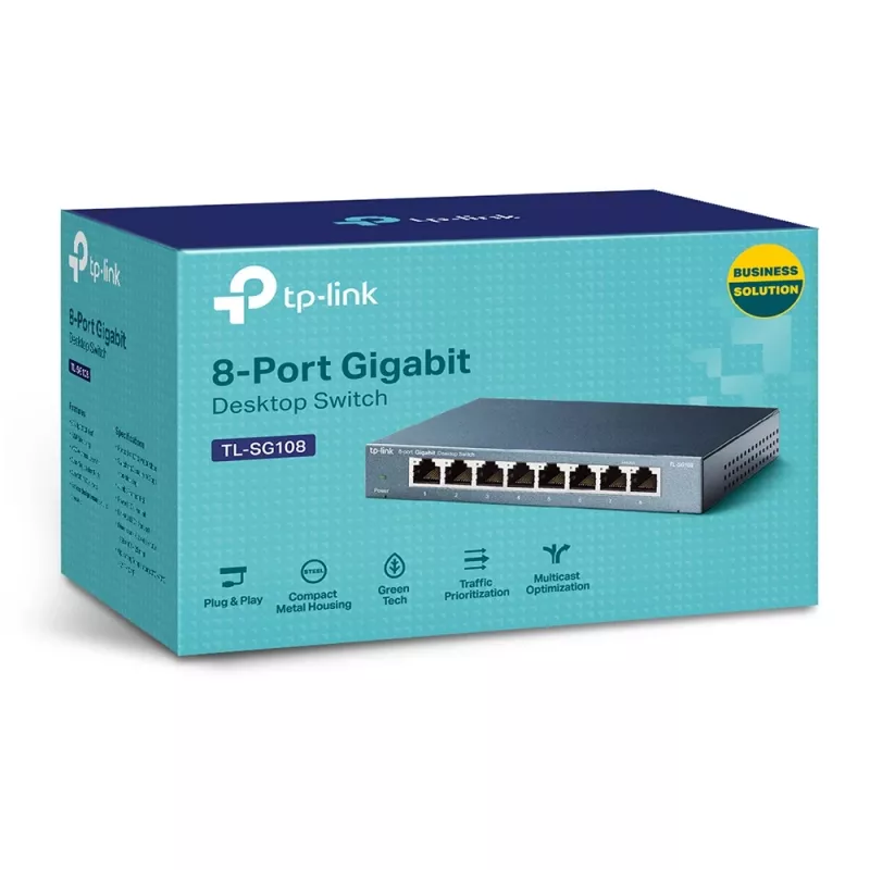 TP-Link 8-portový 10/100/1000Mbps desktopový sieťový switch, nespravovaný, Gigabit Ethernet (10/100/1000), Full Duplex
