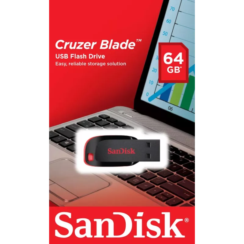 USB flash disk SanDisk 64 GB USB Type-A 2.0 Cruzer Blade